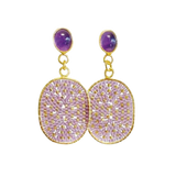 Amethyst Oval Earrings - Vösh Design