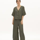 Blusa manga corta Agua Verde Oliva