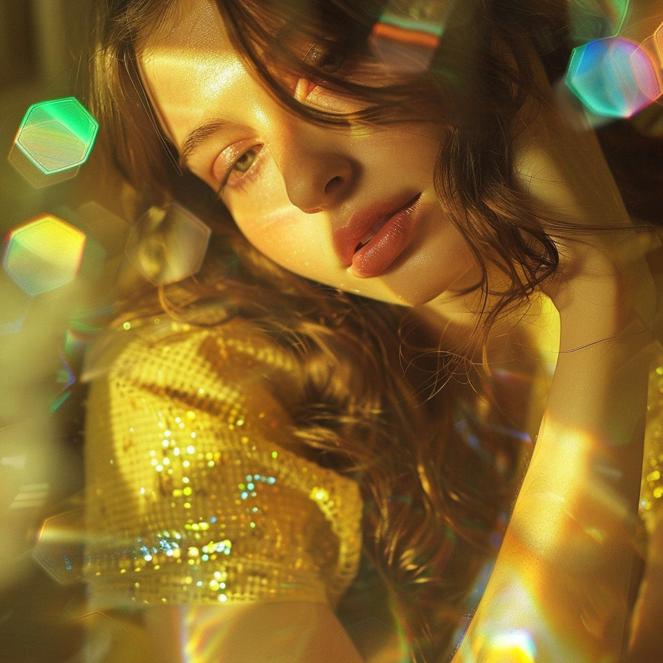 Una imagen mostrando a una chica con baby lights y un cabello brillante