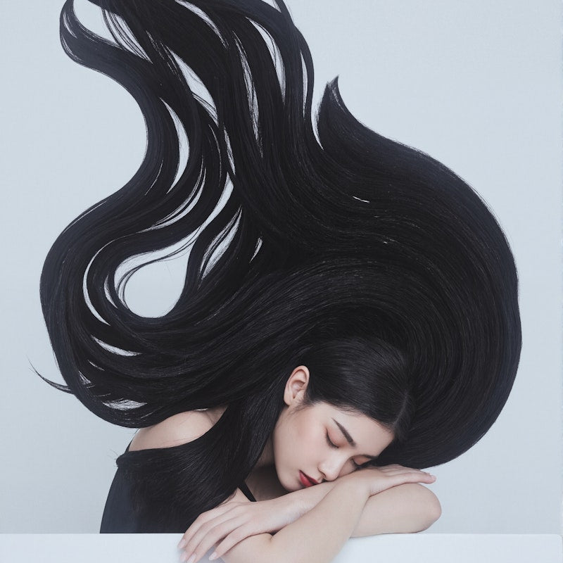 una imagen con una chica con el cabello muy lacio que muestra el brazilian blowout