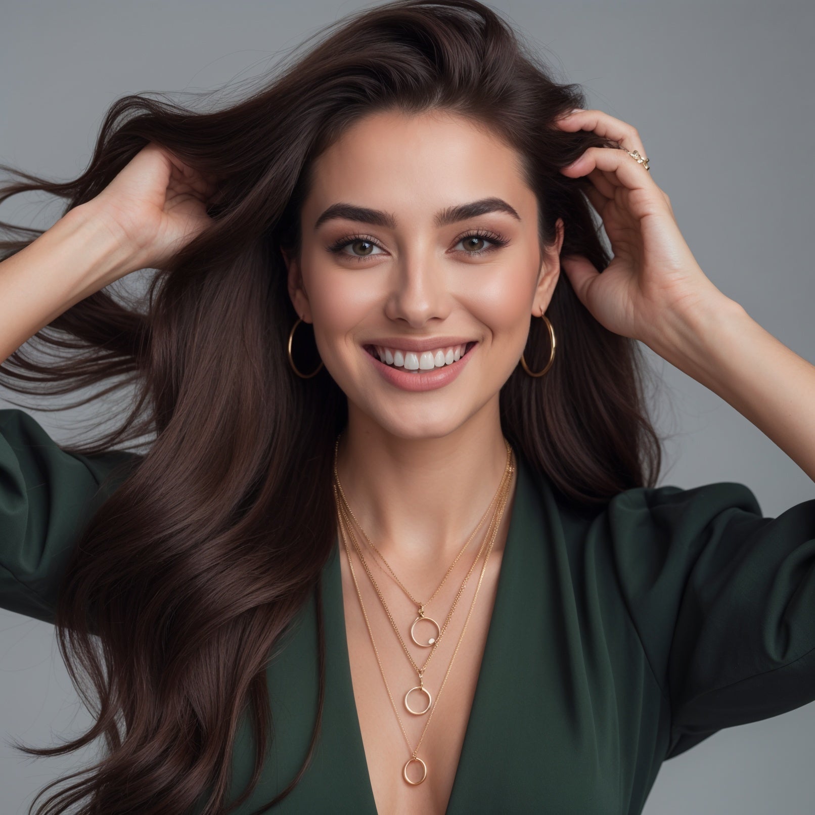 Una modelo OPB mostrando su cabello al utilizar crema para peinar y lucir un cabello genial