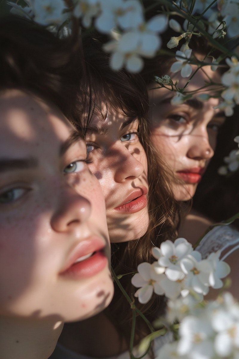 Una imagen con tres modelos OPB que hacen una noche de chica un momento de self-love con tus amigas