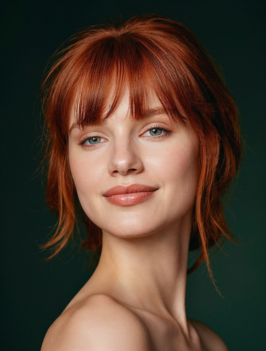 una chica mostrando su cabello con tinte después de un pretratamiento para teñir su cabello