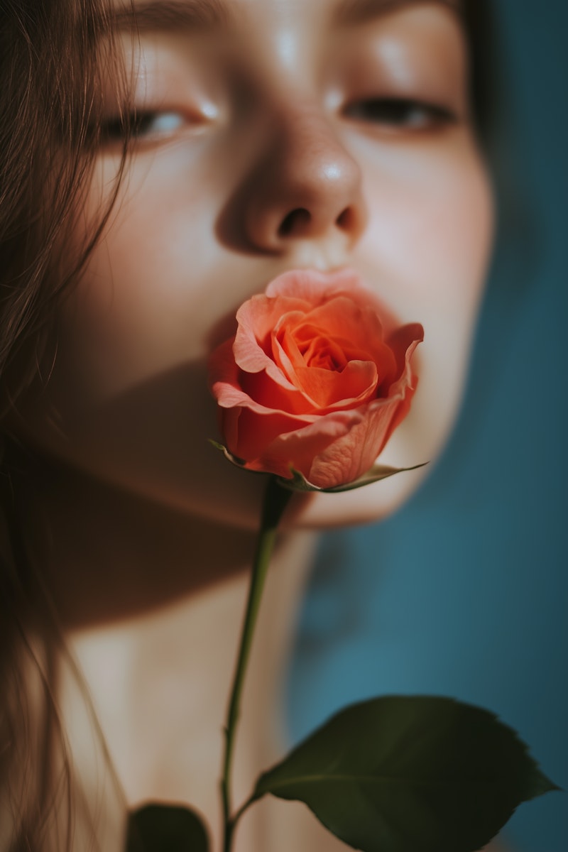 una imagen de una chica con una rosa representando el rubor los secretos del detalle en tu rostro