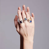 Anillo Doble Plata Zirconia Blanca