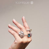 Anillo Plata Zirconia Corte Cuadro Rosa