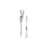 Alianza Plata Sencillo Relieve Zirconia Blanca