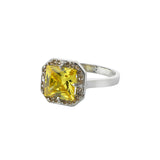 Anillo Brillante Cuadrado Amarillo