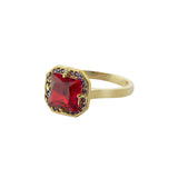 Anillo Brillante Cuadrado Rojo