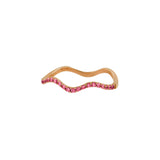 Anillo Curvo Rosa Zirconia Rosa