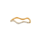 Anillo Curvo Dorado Zirconia Blanca