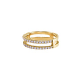 Anillo Doble Dorado Zirconia Blanca