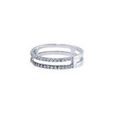 Anillo Doble Plata Zirconia Blanca