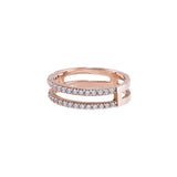 Anillo Doble Rosa Zirconia Blanca