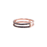 Anillo Doble Rosa Zirconia Negra