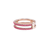 Anillo Doble Rosa Zirconia Rosa