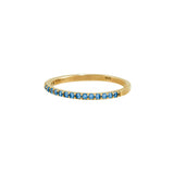 Anillo Dorado Simple Zirconia Azul