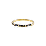 Anillo Dorado Simple Zirconia Negra