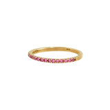 Anillo Dorado Simple Zirconia Rosa