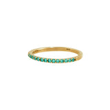 Anillo Dorado Simple Zirconia Verde