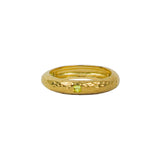 Anillo Dorado Texturizado Zirconia Amarilla