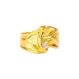 Anillo Dorado Zirconia Blanca