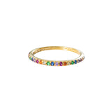 Anillo Dorado Zirconia Multicolor