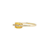 Anillo Dorado Zirconia Amarilla