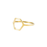 Anillo Hexagono Dorado