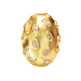 Anillo Ovalo Dorado Zirconia Blanca