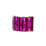 Anillo Plata Zirconia Fucsia