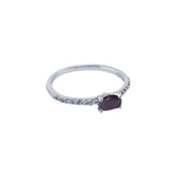 Anillo Plata Princesa Zirconia Negra