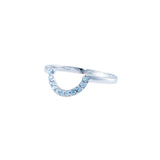 Anillo Plata Semicírculo Zirconia Azul