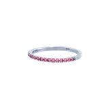 Anillo Plata Simple Zirconia Rosa