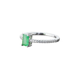 Anillo Plata Esmeralda Verde