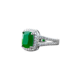 Anillo Plata Zirconia Verde