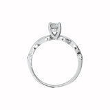 Anillo entrelazado Solitario Zirconia Blanca