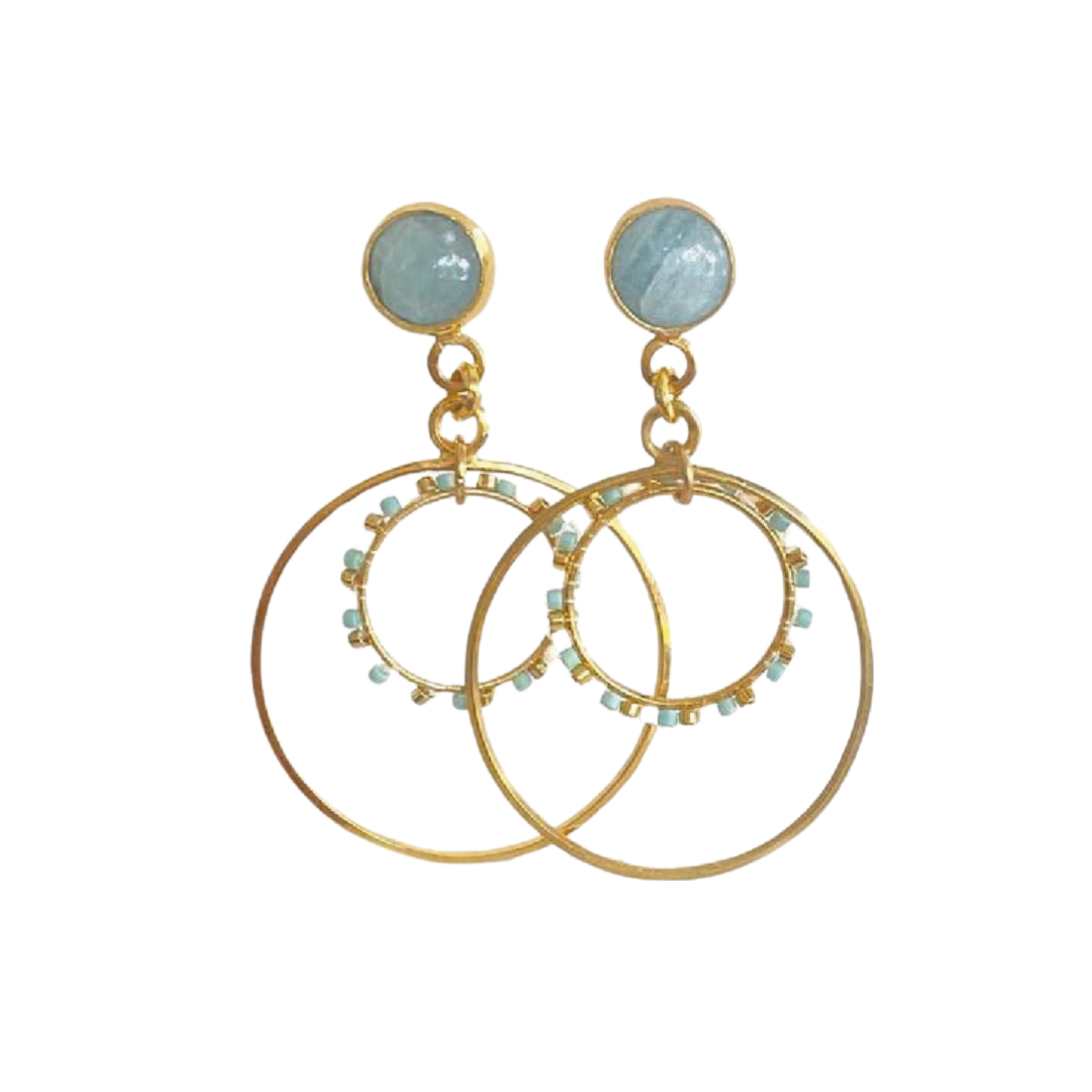 Aquamarine Dangle Earrings - Vösh Design Pendientes