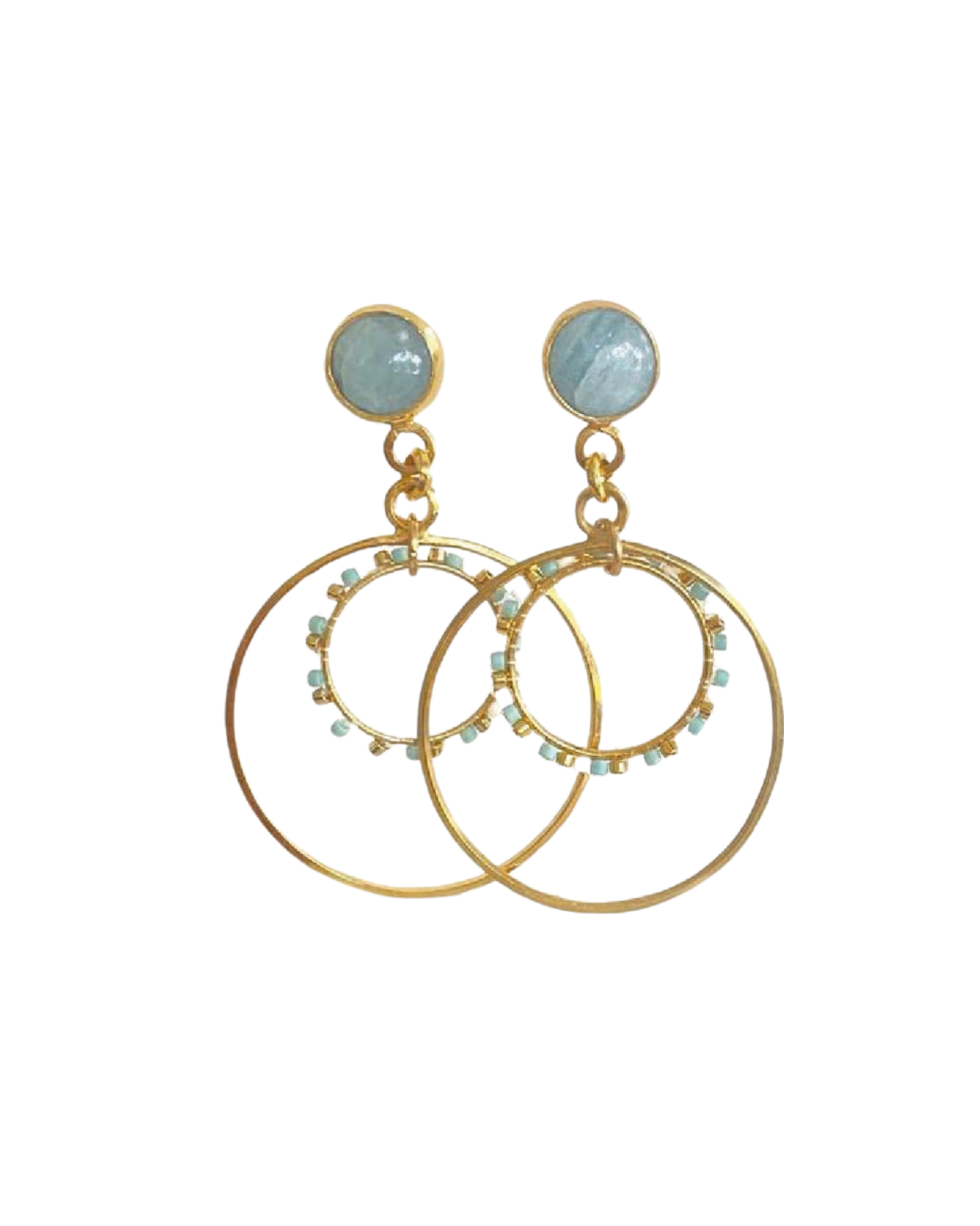 Aquamarine Dangle Earrings - Vösh Design Pendientes