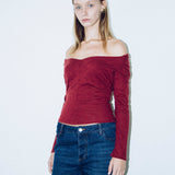 GABRIELLE TOP - BURGUNDY