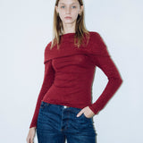 GABRIELLE TOP - BURGUNDY