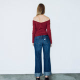 GABRIELLE TOP - BURGUNDY