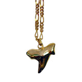 GOLD SHARK TOOTH PENDANT NECKLACE