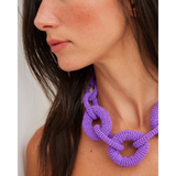 Link Collar Con Cuentas Purple Brillante