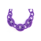 Link Collar Con Cuentas Purple Brillante