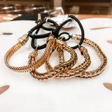 Set of 3 Adjustable Gold Plated Braided  Chain Bracelet
