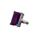 Ring Maxi Plata Zirconia Púrpura
