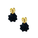 Small Black Blossom Earrings