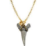 BI-COLOR X-SMALL SHARK TOOTH PENDANT NECKLACE
