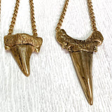 SET OF 2 MAXI  SHARK TOOTH PENDANT NECKLACE